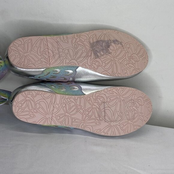 Sophia Webster Mini Girls Evangeline Butterfly Flats – Silver – Size 34 / 3Y - Picture 7 of 11